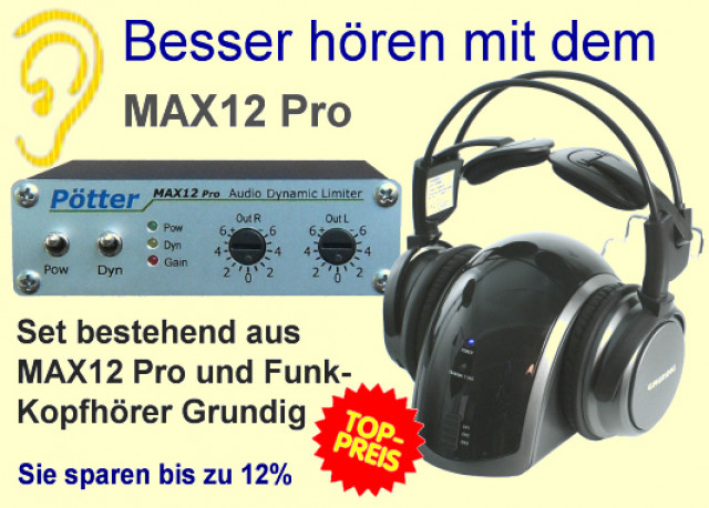 Funkkopfhörer mit Audio Limiter für TV- Hörhilfen bei Fernseher Schwerhörigkeit - Tv Hifi Video Audio - Ober-Ramstadt