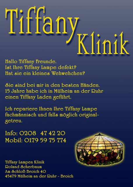 Tiffany Lampen Reparatur/ Fusing/ Bleiverglasung/ ART GLASS GALLERY in Essen - Moebel Haushalt - Essen
