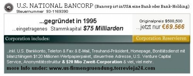 100% US-Gesellschaft mit BANKNAMEN und dazu noch BOERSENREIF...!! - Buero Geschaeft - Torrevieja
