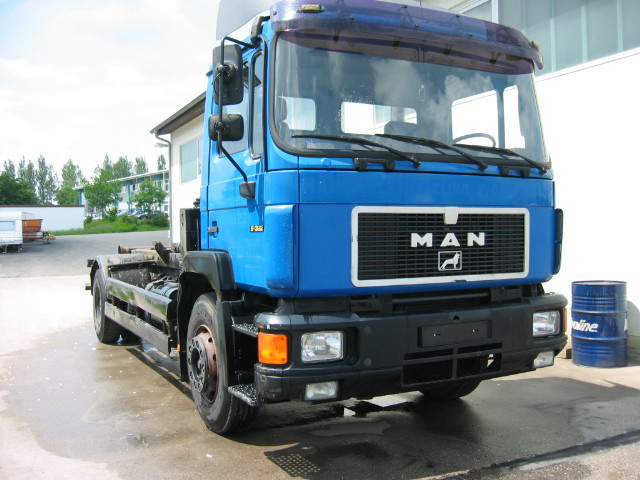 Abrollh./ Abrollkipper MAN 19.322   E:1992 Fa.Scherf Nfz.07451/53830 - Nutzfahrzeuge - Horb