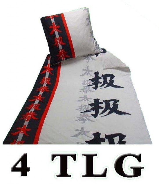 4tlg edel Bettwäsche Microfaser 135x200 China Schriftdekor - Handwerk Hausbau Garten - Essen