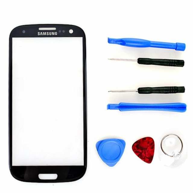 Samsung S3 i9300 Display Glas Ersatzglas+Werkzeug Set blau - Telekommunikation - Thun