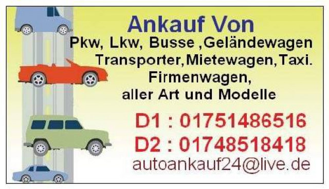Ankauf: Pkw,Lkw,Transporter,Nutzfahrzeuge,Taxi,Firmenwagen,Busse, - Nutzfahrzeuge - Osterholz-Scharmbeck