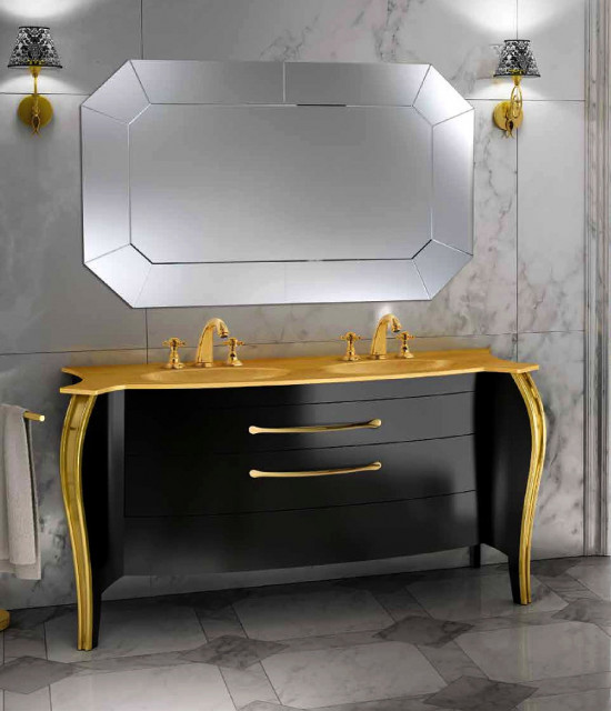 Schwarz Goldenes Doppelbadmöbel - Moebel Haushalt - Berlin