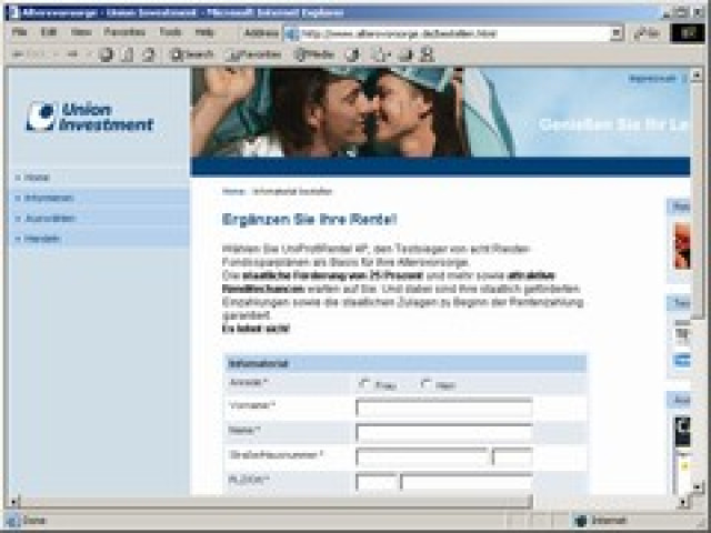 UniProfiRente - die professionelle Altersvorsorge von Union Investment - Kommunikation - BERLIN