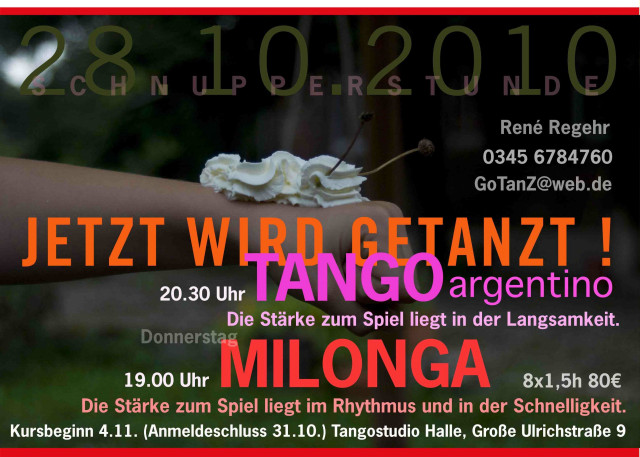 TANGO Schnupperstunden 28.10. Donnerstags - Lernen Lehren Lesen - Halle