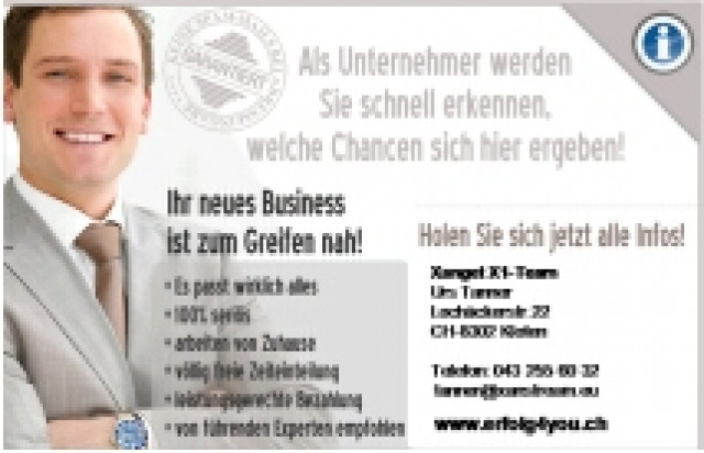 Haben Sie schon mal darüber nachgedacht, selbständig zu sein? - Stellenmarkt - kloten