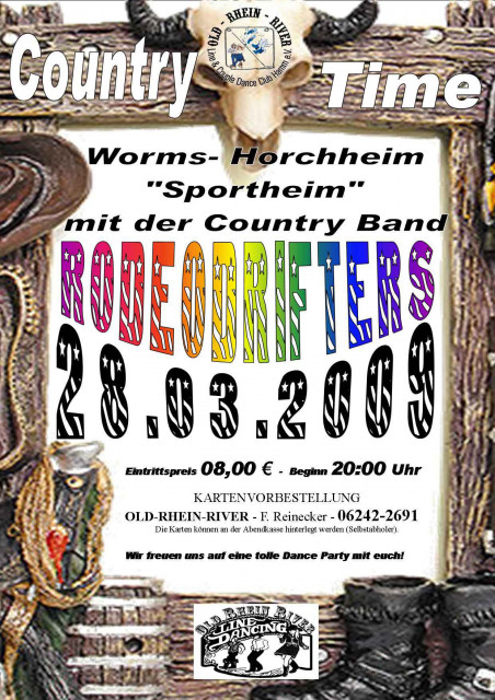 Der Countdown zur Country Time, in Worms am Rhein, läuft - Eintrittskarten Tickets - Worms-Horchheim - Horchheimer Bahnhofstr. 47   Spo