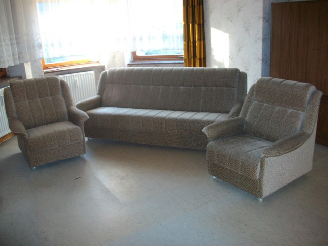 Polster-Sitzgarnitur mit  2 Sessel und 1 Sitz-, u. Liegesofa  - Handwerk Hausbau Garten - Bendorf