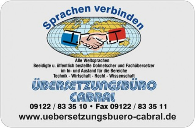 Uebersetzungsbuero Cabral - Dienstleistungen Business Gewerbe - Schwabach