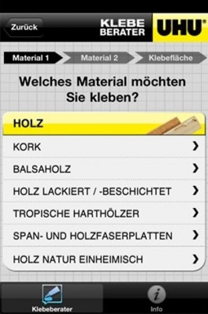 Der UHU Klebeberater für das iPhone  - Promotion Pressemitteilungen - Ettlingen