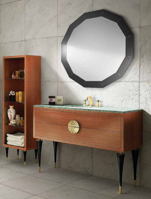 Mahagonifarbenes Badmöbelset mit Hochschrank - Moebel Haushalt - Berlin