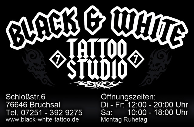 Black & White Tattoo-Studio in Bruchsal sucht absofort einen profesionellen Täto - Stellenmarkt - Bruchsal
