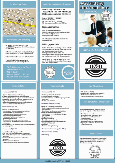 Ausbildung der Ausbilder -AEVO-  - Stellenmarkt - Berlin - Friedrichshain