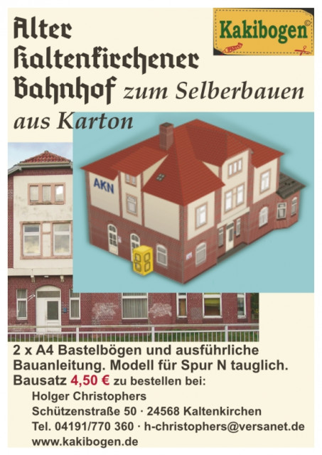 Alter Kaltenkirchener Bahnhof - Kartonmodellbaubogen - Modellbau - Kaltenkirchen
