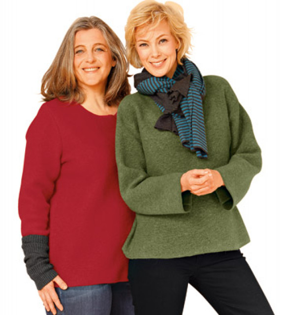 Naturmode - warmer und weicher Wollwalk-Pullover für Damen in vielen Farben - Kleidung Schmuck Accessoires - Bernau bei Berlin