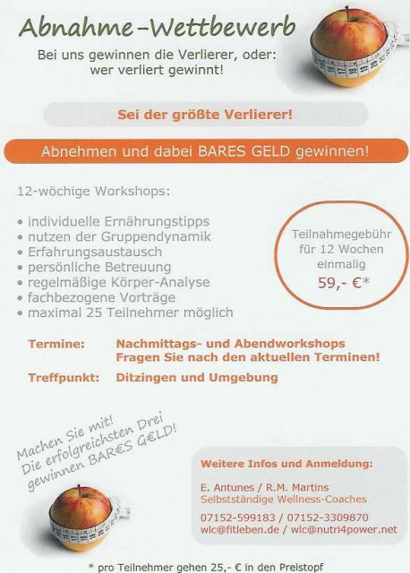Abnahme-Wettbewerb - Wellness Gesundheit - Ditzingen