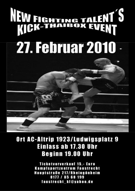 KICK-THAIBOXING EVENT NEW FIGHTING TALENT S - Veranstaltungen Termine - Altrip