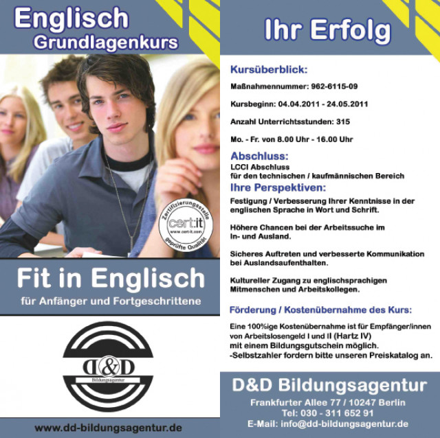 Englischkurs mit LCCI Prüfung  - Lernen Lehren Lesen - Berlin - Friedrichshain