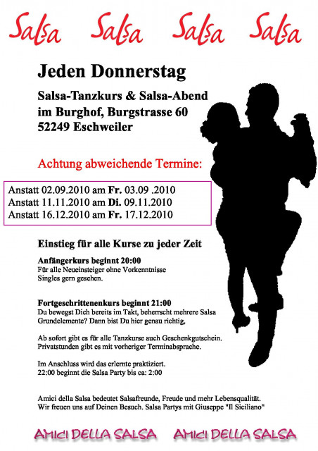 Salsa Party mit Tanzkurs in Eschweiler - Veranstaltungen Termine - Aachen