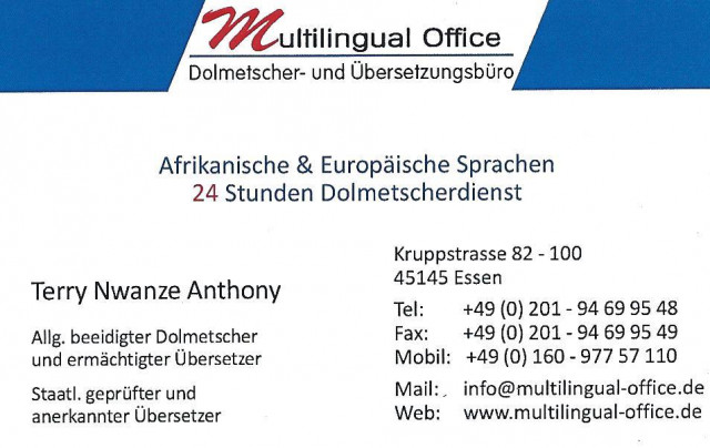 Dolmetscher Übersetzer, dolmetschen, übersetzen, beglaubigen, beglaubigte Überse - Dienstleistungen Business Gewerbe - Essen