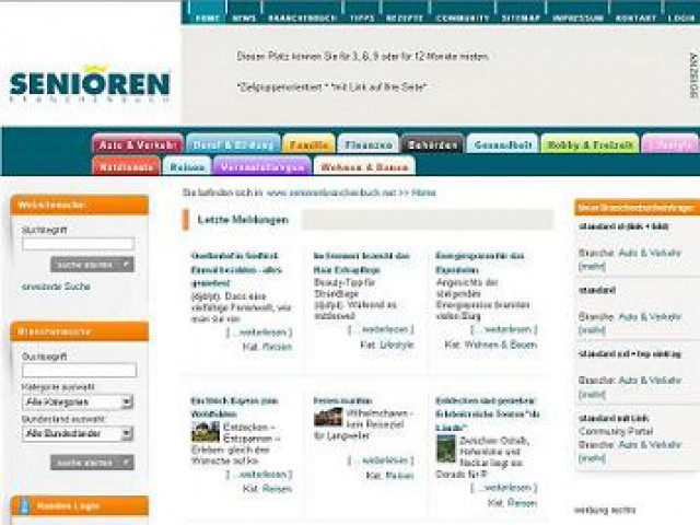 Das Seniorenbranchenbuch geht online! - Promotion Pressemitteilungen - amberg