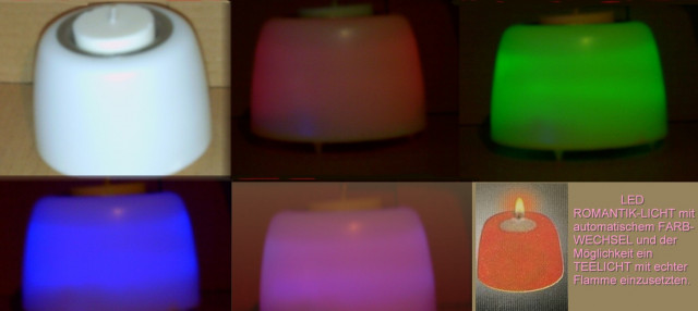 Ein sanftes und romantisches LED-Licht mit automatischem Wechsel der Farben - Hobby Spiele - Sassenburg