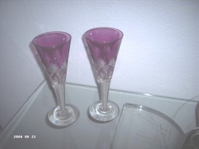 2 Bleikristall Wein/Sektkelche Handgeschliffen - Handwerk Hausbau Garten - Bochum