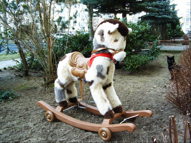 Schaukelpferd  braun-weiß Indianerstiel - Baby und Kind - Parchim