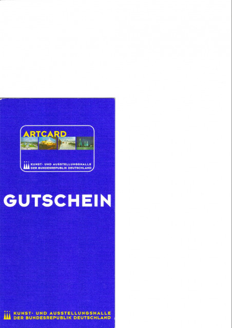 ArtCart - Jahreskarte der K-u-A-Bonn, ab Unterschrift gültig - Eintrittskarten Tickets - Bonn