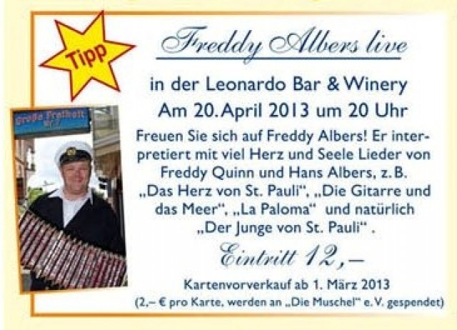 Freddy Albers - Seemannslieder live im Vitalia Seehotel in Bad Segeberg - Veranstaltungen Termine - Bad Segeberg