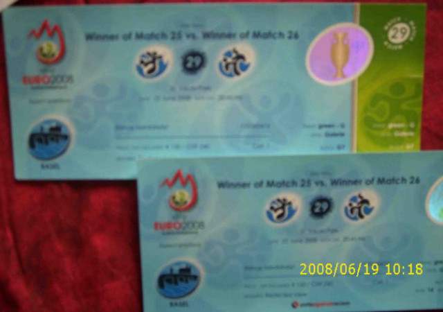 DRINGEND! Verkaufe 2 EM 2008 Tickets Halbfinale Deutschland - Türkei Kat.1, TOTA - Eintrittskarten Tickets - Dortmund