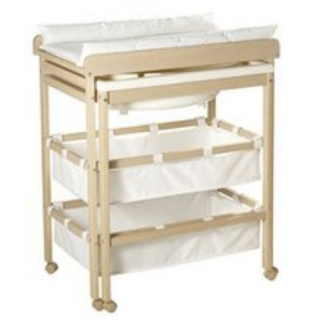 Fahrbahrer Babywickeltisch mit Wanne und Ablagen - Baby und Kind - Schwarzhausen