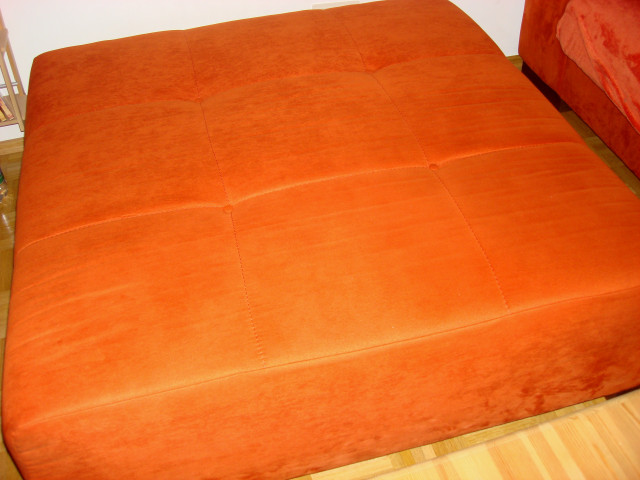 Big Polsterhocker , 120 cm x 120 cm terrafarben , Mikrofaser - Moebel Haushalt - Moosburg