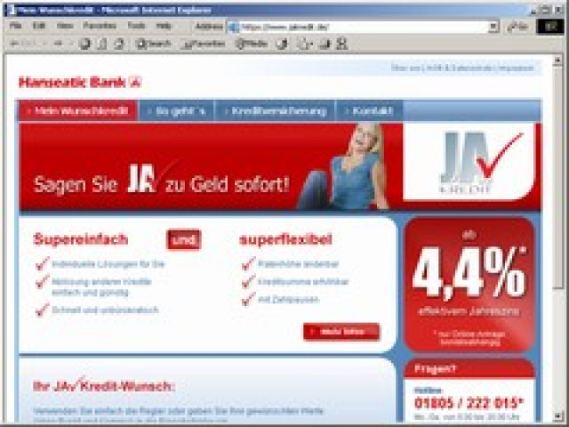 JA-Kredit der Hanseatic Bank - JA-Kredit ab 4,4 eff. p.a. - Handwerk Hausbau Garten - BERLIN