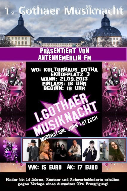 1. Gothaer Musiknacht - Promotion Pressemitteilungen - Gotha