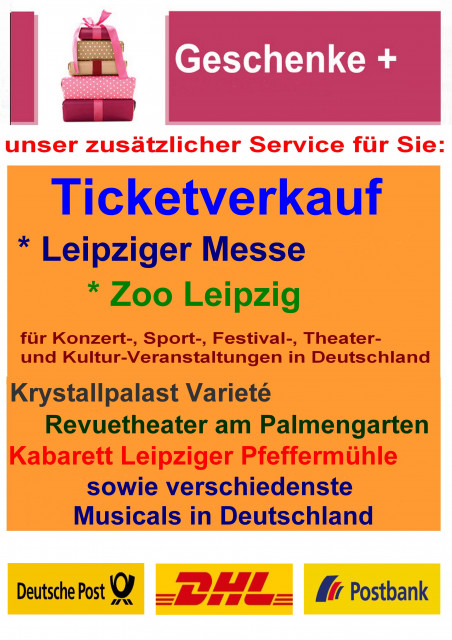 Geschenke + - Eintrittskarten Tickets - Leipzig