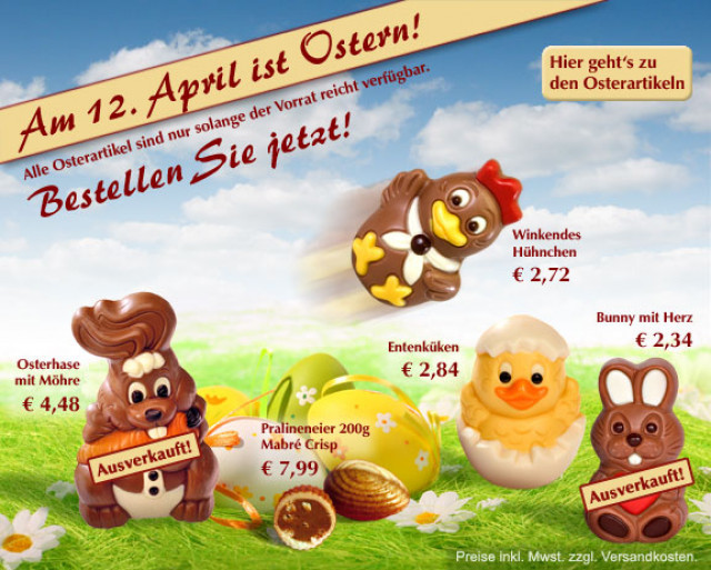 Am 12. April ist Ostern! - Verschenken Sie mal feinste Schokolade! - Essen Trinken Genuss - Mönchengladbach