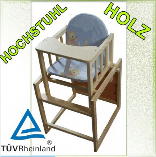 TÜV-geprüfter Marken-Kinder-Hochstuhl sicher-günstig inkl. Schrittgurt (Schutz v - Baby und Kind - Essen