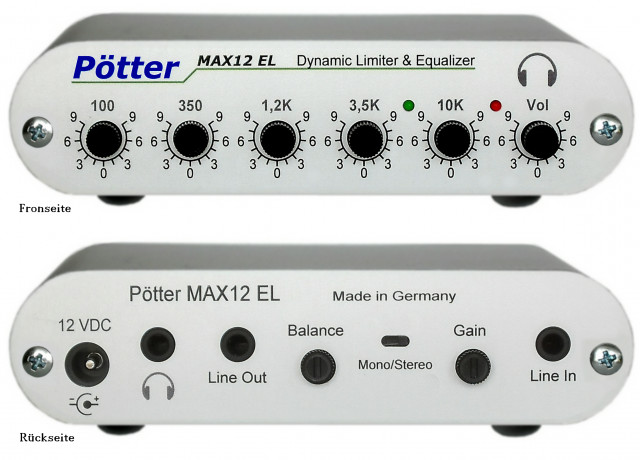 Stereo Kopfhörerverstärker Pötter MAX12 EL mit Equalizer und automatischer Lauts - Tv Hifi Video Audio - Ober-Ramstadt