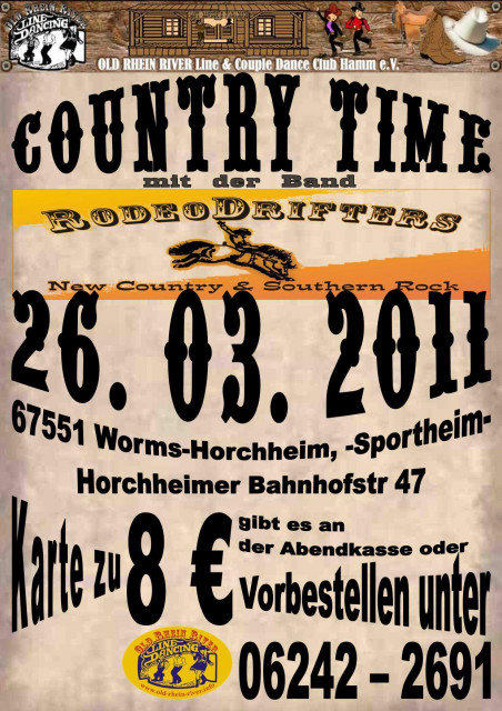 Country Time in Worms am Rhein  - Eintrittskarten Tickets - Worms -Horchheim / Sportheim 