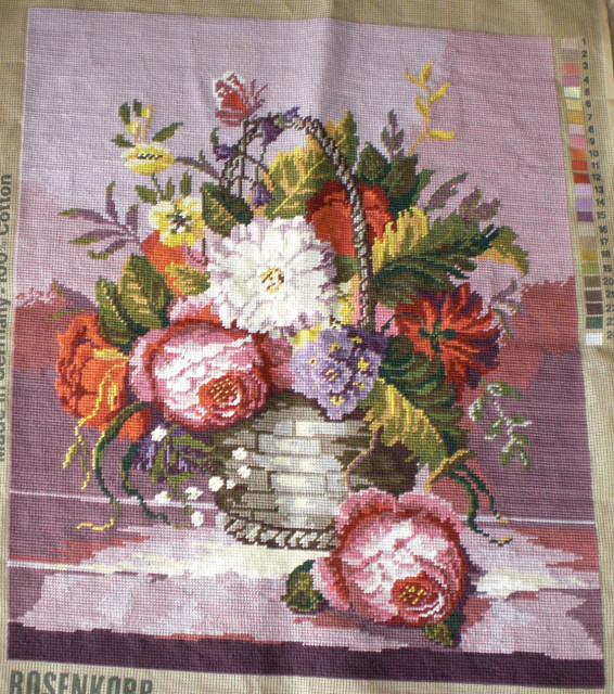Gobelinbild Rosenkorb - Hobby Spiele - Kronach