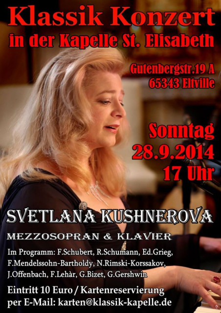 Klassik Konzert am 28.09.2014 in in der Kapelle St. Elisabeth in Eltville am Rhe - Veranstaltungen Termine - Eltville am Rhien