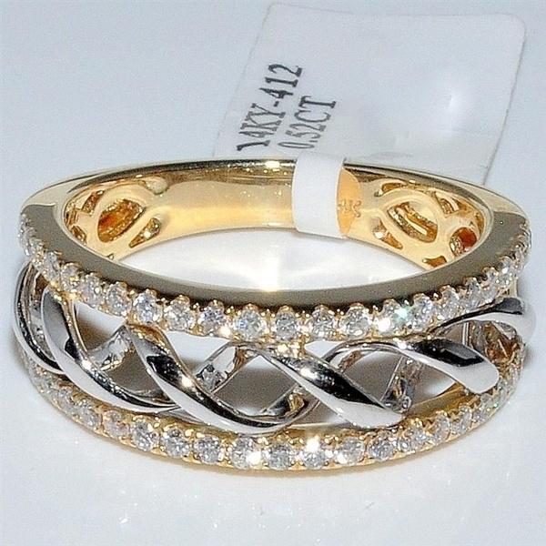 Exquisiter 925 Sterling Silber 750 Gelb Gold Damen Ring - Kleidung Schmuck Accessoires - Berling