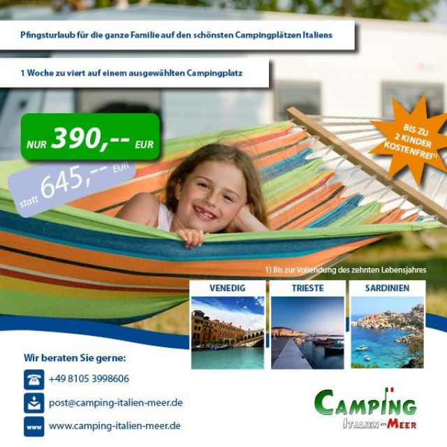 Pfingstschnäppchen 7 Tage Italien/Kroatien   Venedig, Triest, Sardinien oder sog - Camping - Gilching
