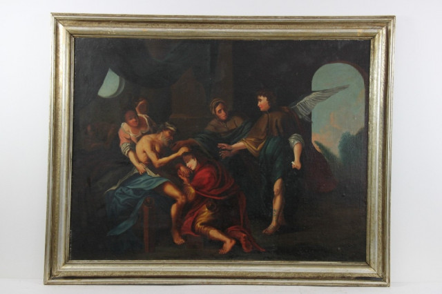 Ölgemälde Personen mit Erzengel Spätbarock um 1780 - Sammlungen - Hamburg