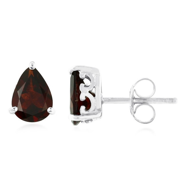 Mosambik-Granat-Silberohrringe - Kleidung Schmuck Accessoires - Gotha